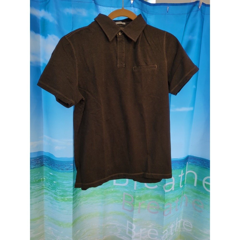 Banana Republic Brown Fitted Pima Polo Shirt Mens M A81